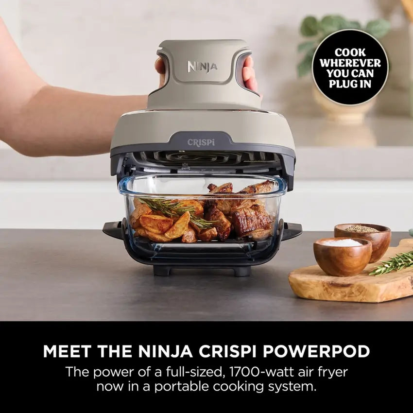 Ninja CRISPi FN101UKST 4-in-1 Portable Air Fryer, Stone - 73164371100021 