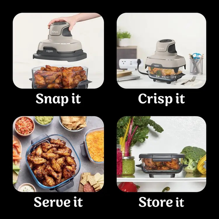 Ninja CRISPi FN101UKST 4-in-1 Portable Air Fryer, Stone - 73164371231093 