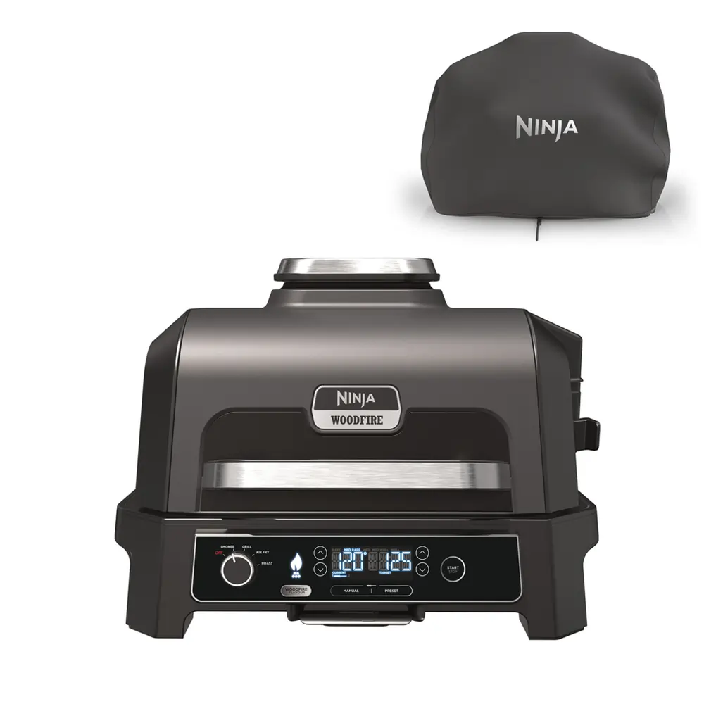 Ninja OG850UKKIT Pro XL Electric BBQ Grill With Cover, Black - 43120790798559 