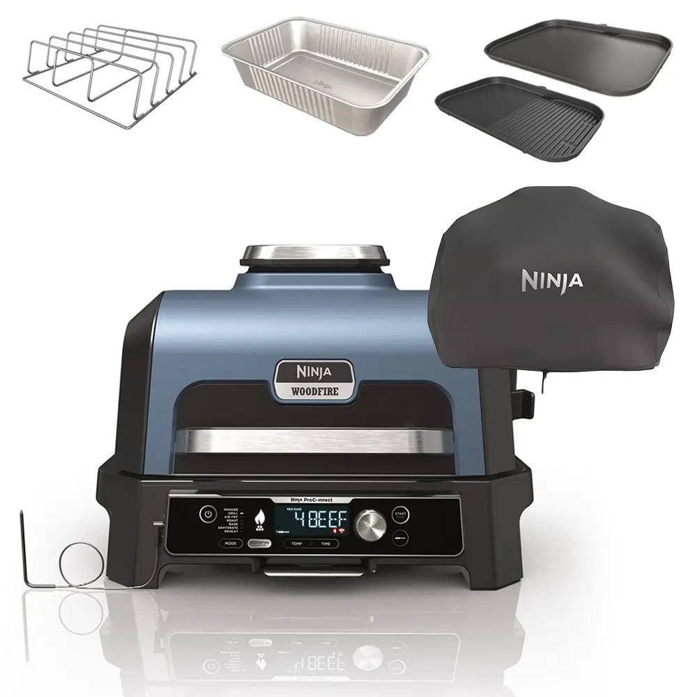 Ninja OG901UKACCKIT Woodfire BBQ Grill & Smoker With Accessories Bundle - 43744233259231 