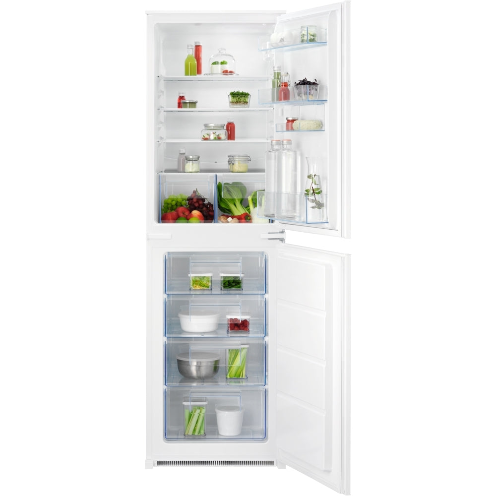 AEG OSC5S185ES Fully Integrated 50/50 Fridge Freezer Low Frost with Sliding Hinge,E Rated - 43724664602847 