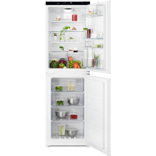 AEG OSC6T185ES Fully Integrated 50/50 Fridge Freezer Frost Free with Sliding Hinge,E Rated