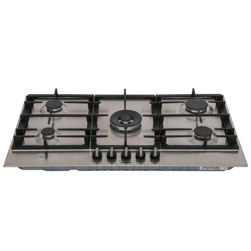 Bosch PCR9A5B90 90cm 5 Burner Gas Hob, Stainless Steel - 43657903800543 