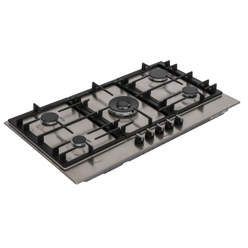 Bosch PCR9A5B90 90cm 5 Burner Gas Hob, Stainless Steel - 43657903702239 