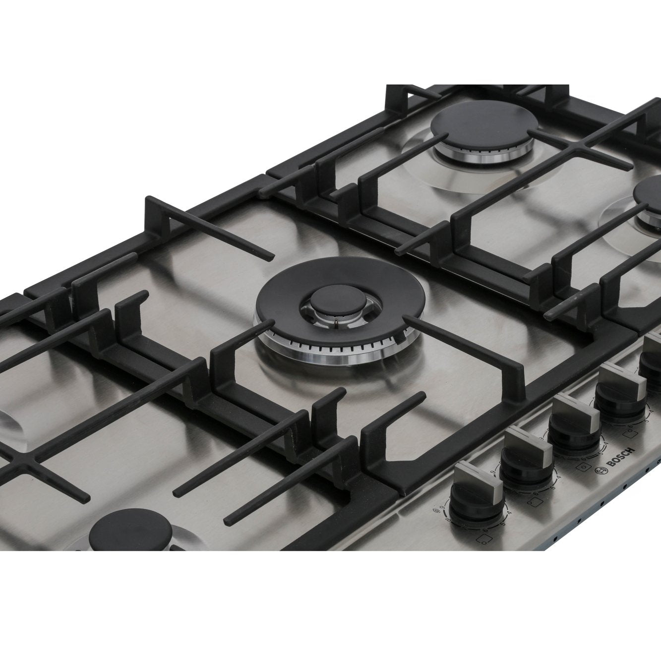 Bosch PCR9A5B90 90cm 5 Burner Gas Hob, Stainless Steel