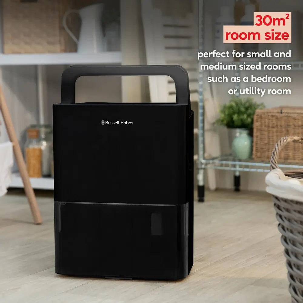 Russell Hobbs RHDH1001B 10 Litre Dehumidifier With 2 Litre Water Tank, Black - 43945631875295 