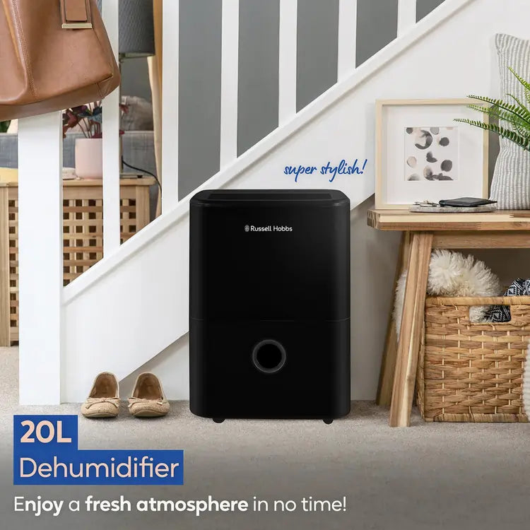 Russell Hobbs RHDH2002 20 Litre Dehumidifier With 3 Litre Water Tank, Black - 43945739550943 