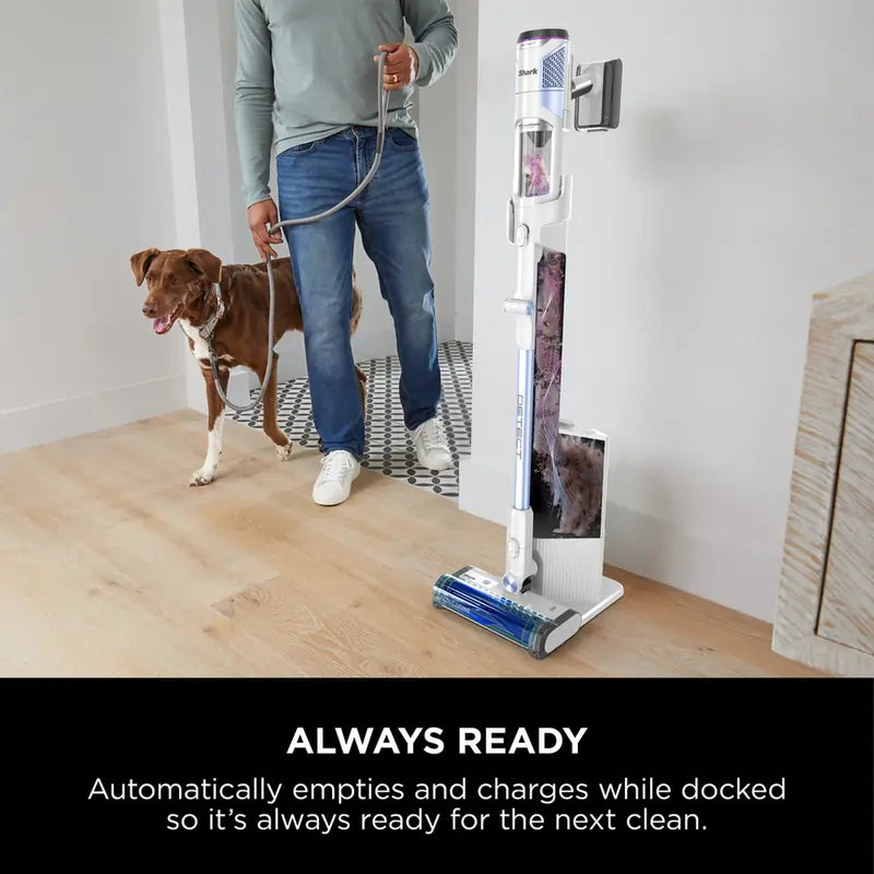 Shark IW4621UKT Detect Clean & Empty Cordless Pet Vacuum Cleaner With Up To 60 Minutes Run Time, White - 71821053100405 