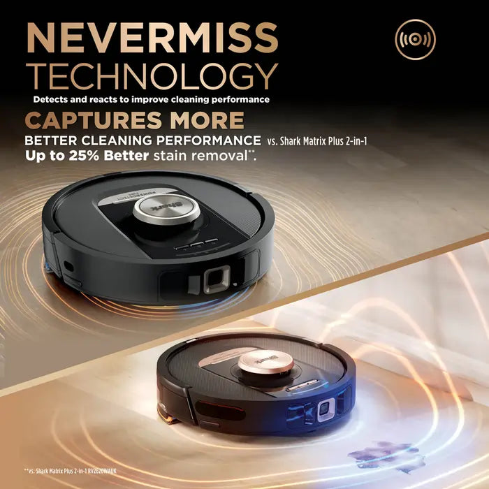 Shark RV2800ZEUK Shark PowerDetect NeverTouch Pro 2-in-1 Self-Empty, Self-Refill & Self-Clean Robot Vacuum & Mop, Black - 71818023174517 