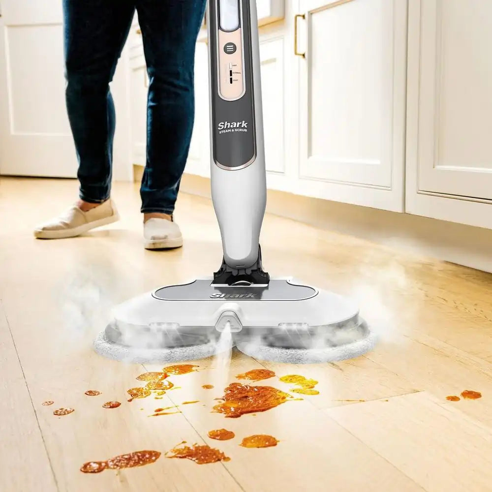 Shark S8201UK Steam & Scrub Automatic Steam Mop with Steam Blaster, White - 43041244578015 