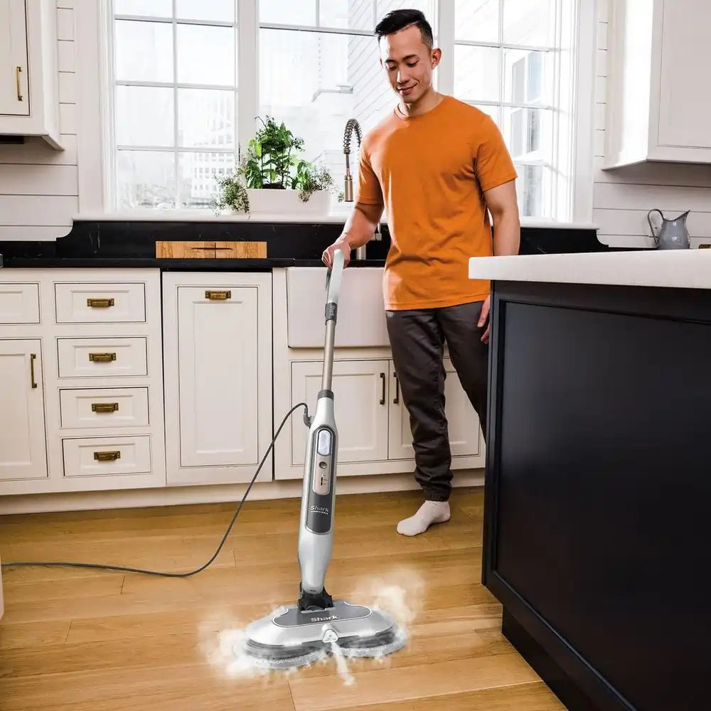 Shark S8201UK Steam & Scrub Automatic Steam Mop with Steam Blaster, White - 43041244643551 