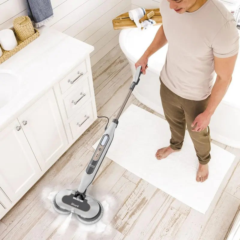 Shark S8201UK Steam & Scrub Automatic Steam Mop with Steam Blaster, White - 43041244774623 