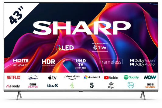 Sharp 4TC43GM6245KS 43" 4K UHD Quantum Dot Frameless Smart TiVo TV