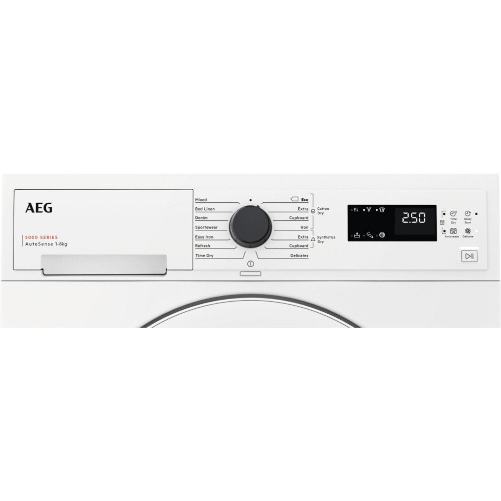 AEG TXH508A2R 8kg Heat Pump Tumble Dryer,White,A++ Rated - 43724668731615 