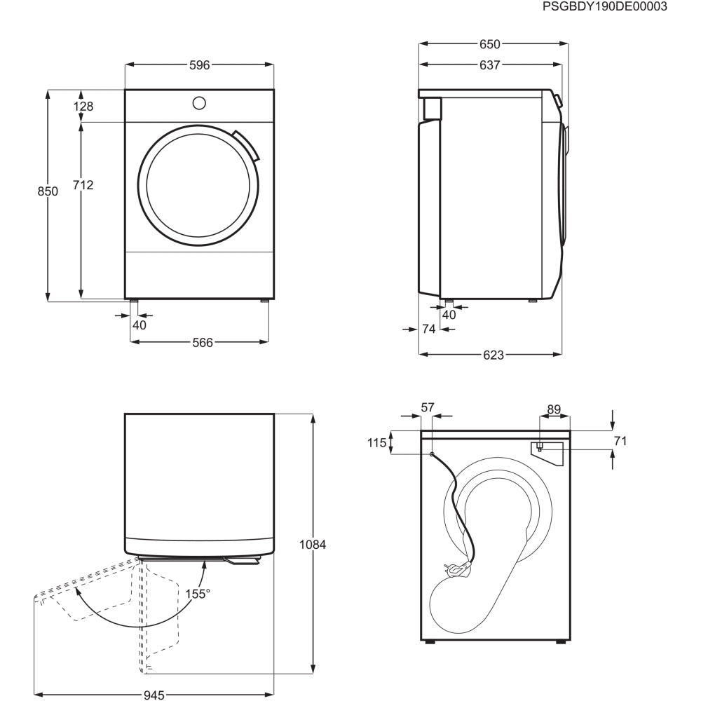 AEG TXH508A2R 8kg Heat Pump Tumble Dryer,White,A++ Rated - 43724668764383 