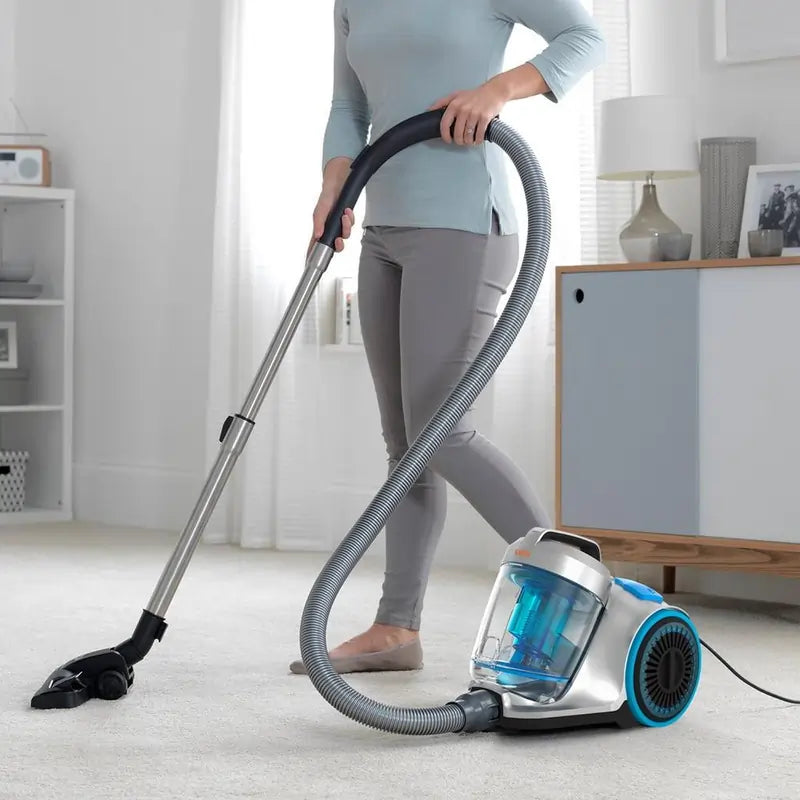 Vax CVRAV013 Pick up Pet Cyclonic Cylinder Vacuum Cleaner, Silver & Blue - 43248379298015 