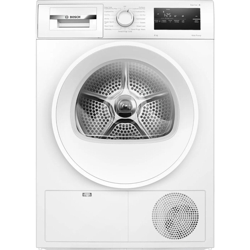 Bosch WTH85225GB 4 Heat Pump Tumble Dryer, 8kg, White, A++ Rated - 43648468418783 