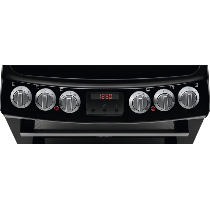 Zanussi ZCV46250XA Ceramic Electric Cooker with Double Oven, Stainless Steel, A Rated - 42657250246879 