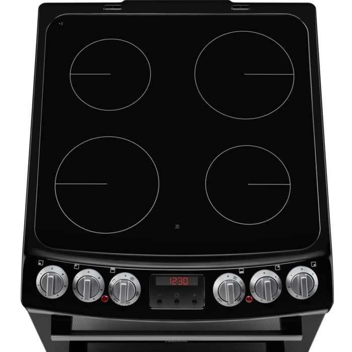 Zanussi ZCV46250XA Ceramic Electric Cooker with Double Oven, Stainless Steel, A Rated - 42657250181343 