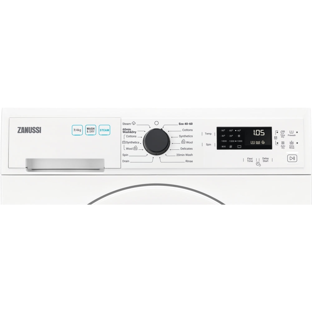 Zanussi ZWD76SB4PW 4kg/7kg Washer Dryer,White,E Rated - 43724688490719 