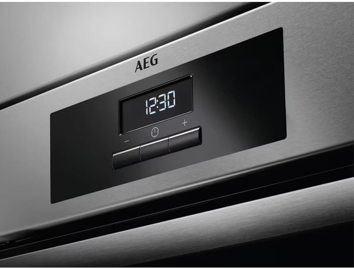 AEG DEX33111EM 66L Built-In Electric Double Oven - Stainless Steel | Atlantic Electrics