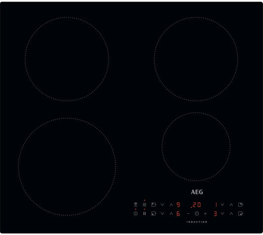 AEG IKX64301CB Induction Hob - 59cm Black, Frameless Design, Touch | Atlantic Electrics