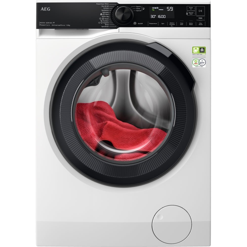 AEG LFR84866UC Washing Machine, 8kg, 1600 Spin, White, A Rated | Atlantic Electrics - 42724169384159 