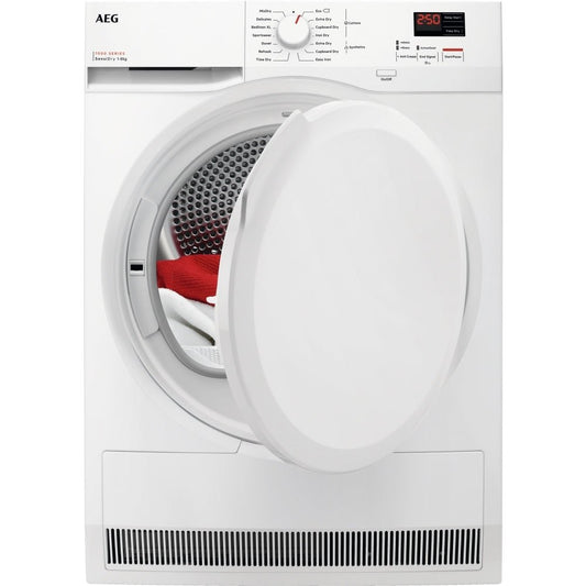 AEG TR708L0B Heat Pump Tumble Dryer, 8kg, White, A++ Rated | Atlantic Electrics