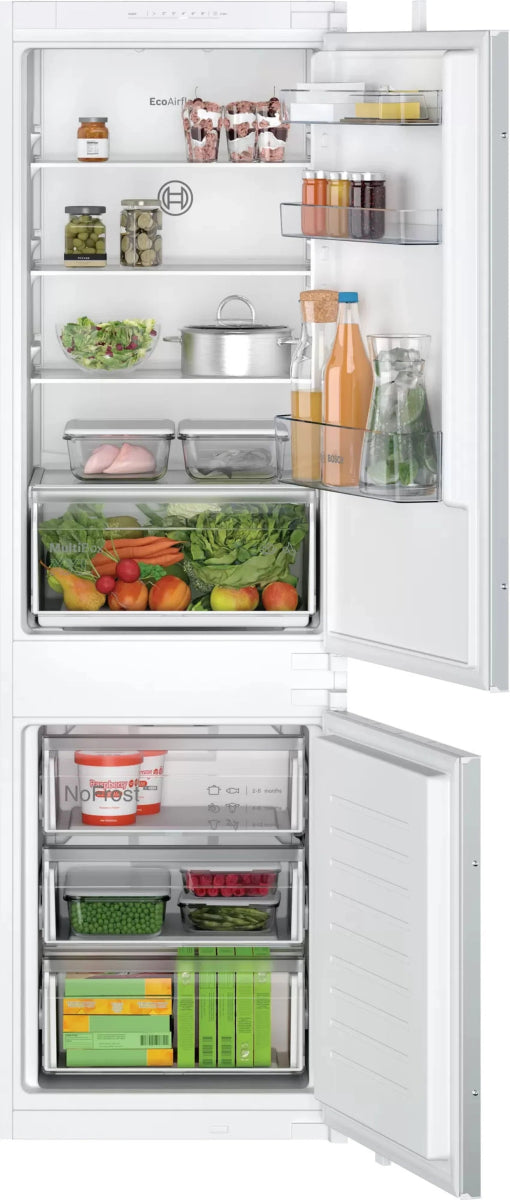 Bosch KIN86NSE0G No Frost Integrated Fridge Freezer, Sliding Hinge, 60/40, White | Atlantic Electrics - 42117457838303 