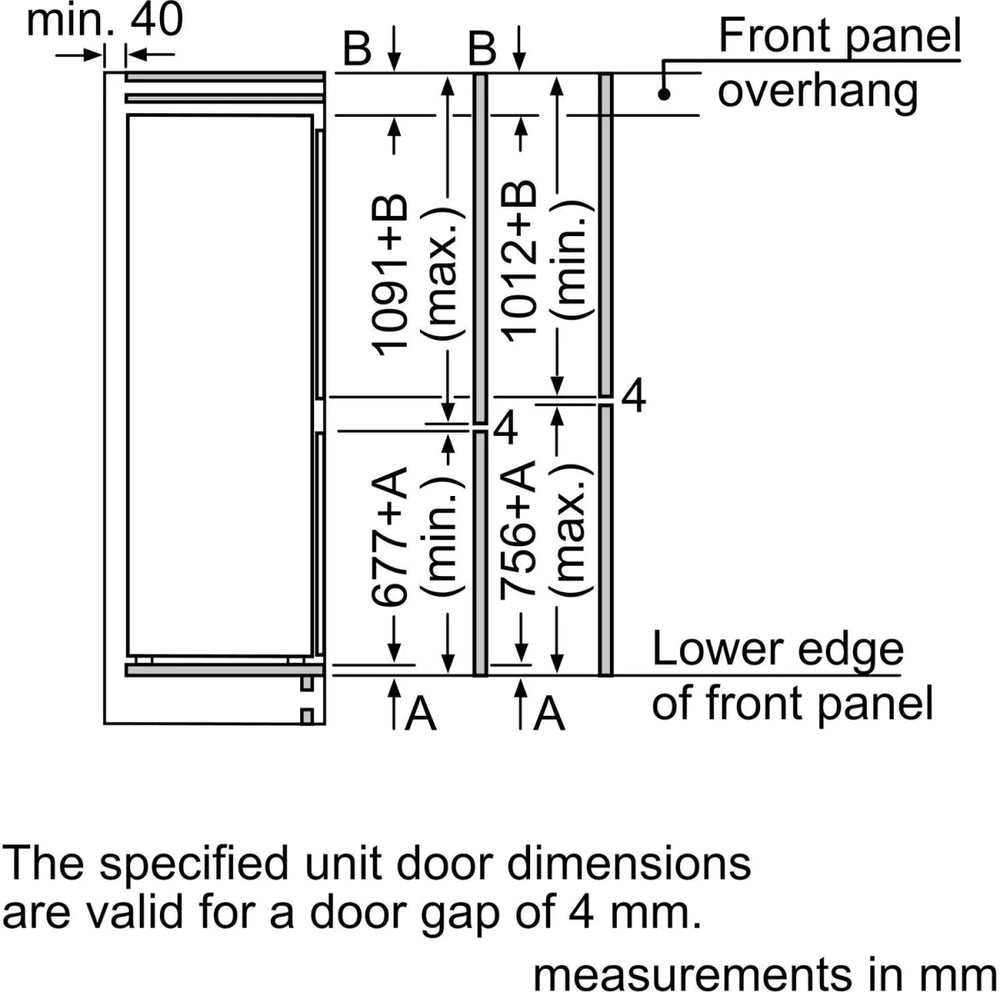 Bosch KIN86NSE0G No Frost Integrated Fridge Freezer, Sliding Hinge, 60/40, White | Atlantic Electrics - 42117458198751 