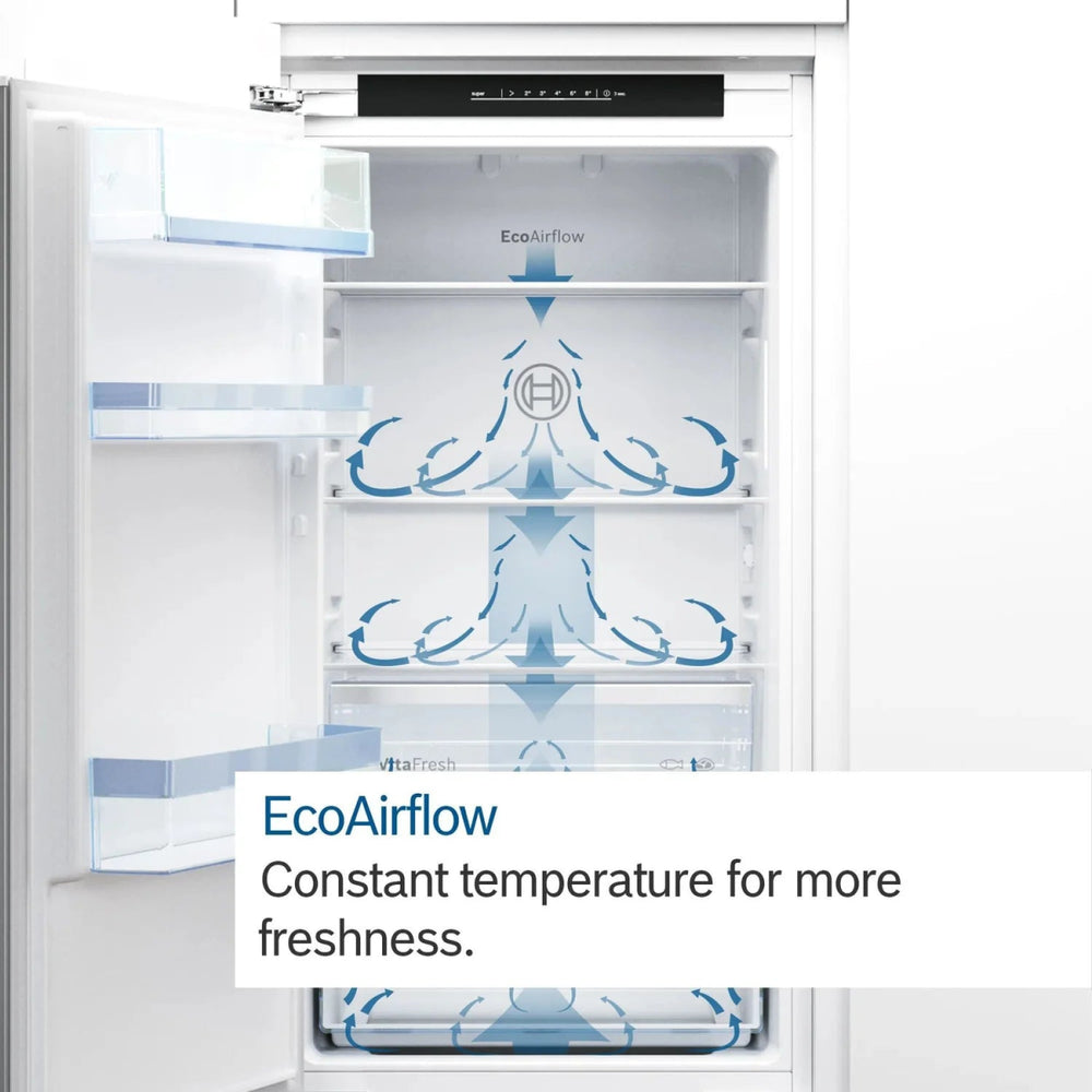 Bosch KIN86NSE0G No Frost Integrated Fridge Freezer, Sliding Hinge, 60/40, White | Atlantic Electrics - 42117457871071 