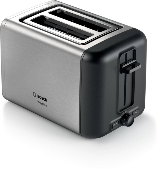 Bosch TAT3P420GB 2 Slot Toaster with variable controls - Silver & Black | Atlantic Electrics