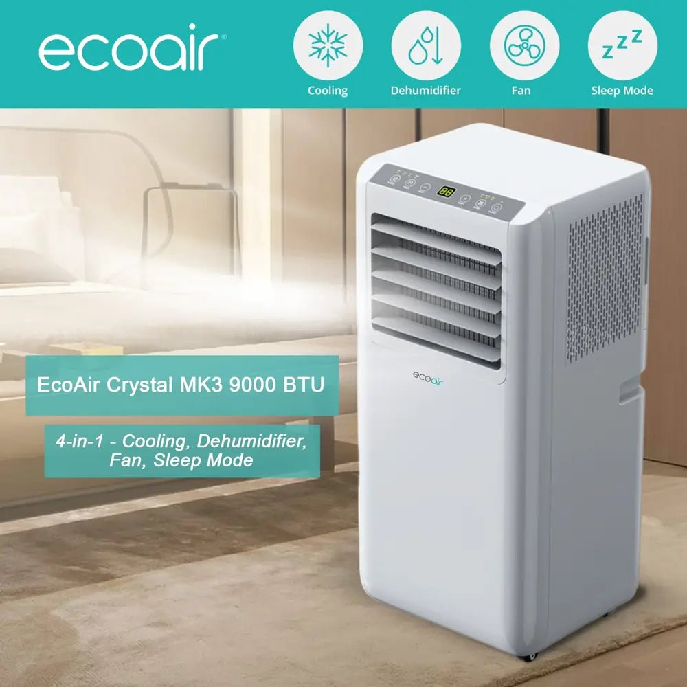 EcoAir CRYSTAL MK3 9000 BTU 4 - in - 1 Portable Air Conditioner with Remote Control and Free Window Seal Kit | Atlantic Electrics - 42963673022687 