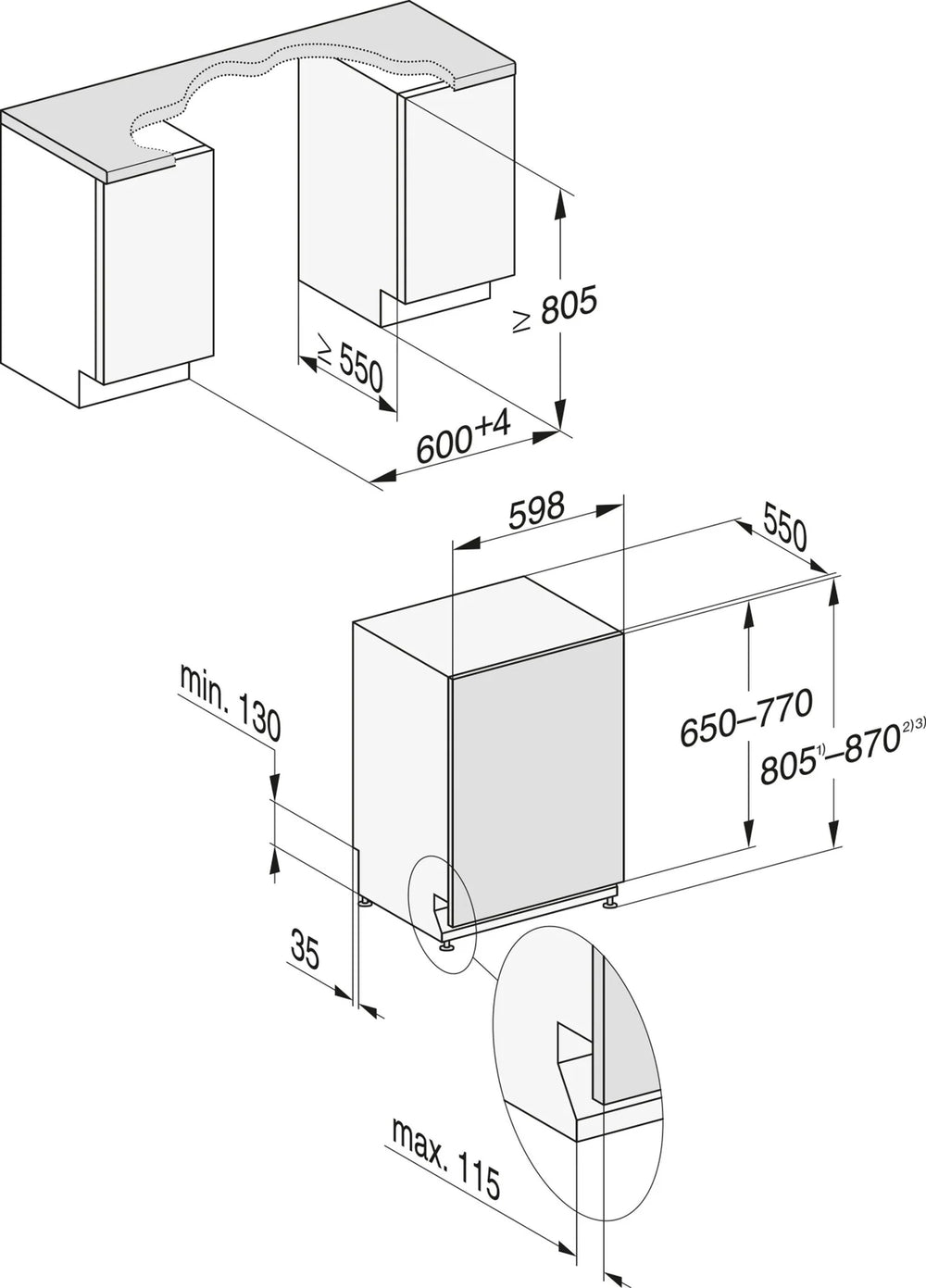 Miele G5000 G5450-SCVI Standard Fully Integrated Dishwasher,B Rated - 72424799863157 