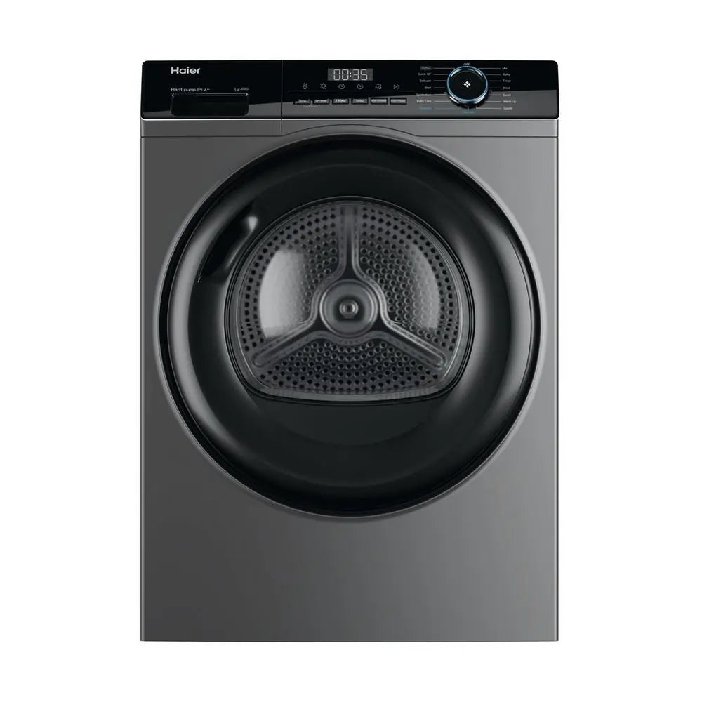 Haier HD80A2939R 8kg Heat Pump Tumble Dryer, Graphite | Atlantic Electrics