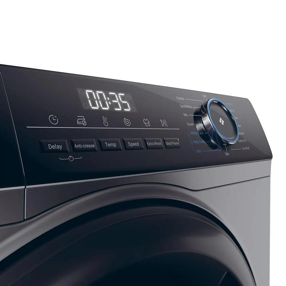 Haier HW80B16939S8 8kg 1600 Spin Washing Machine, Graphite | Atlantic Electrics - 42859662147807 