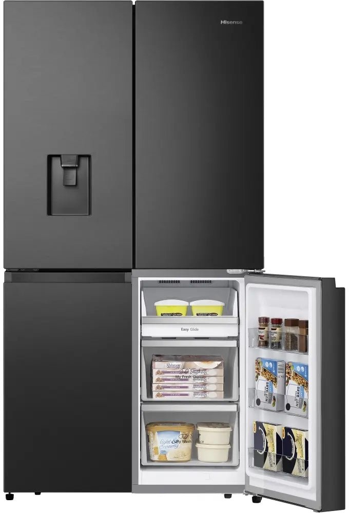 Hisense RQ758N4SWFE Non-Plumbed American Fridge Freezer, Black | Atlantic Electrics - 42117471043807 