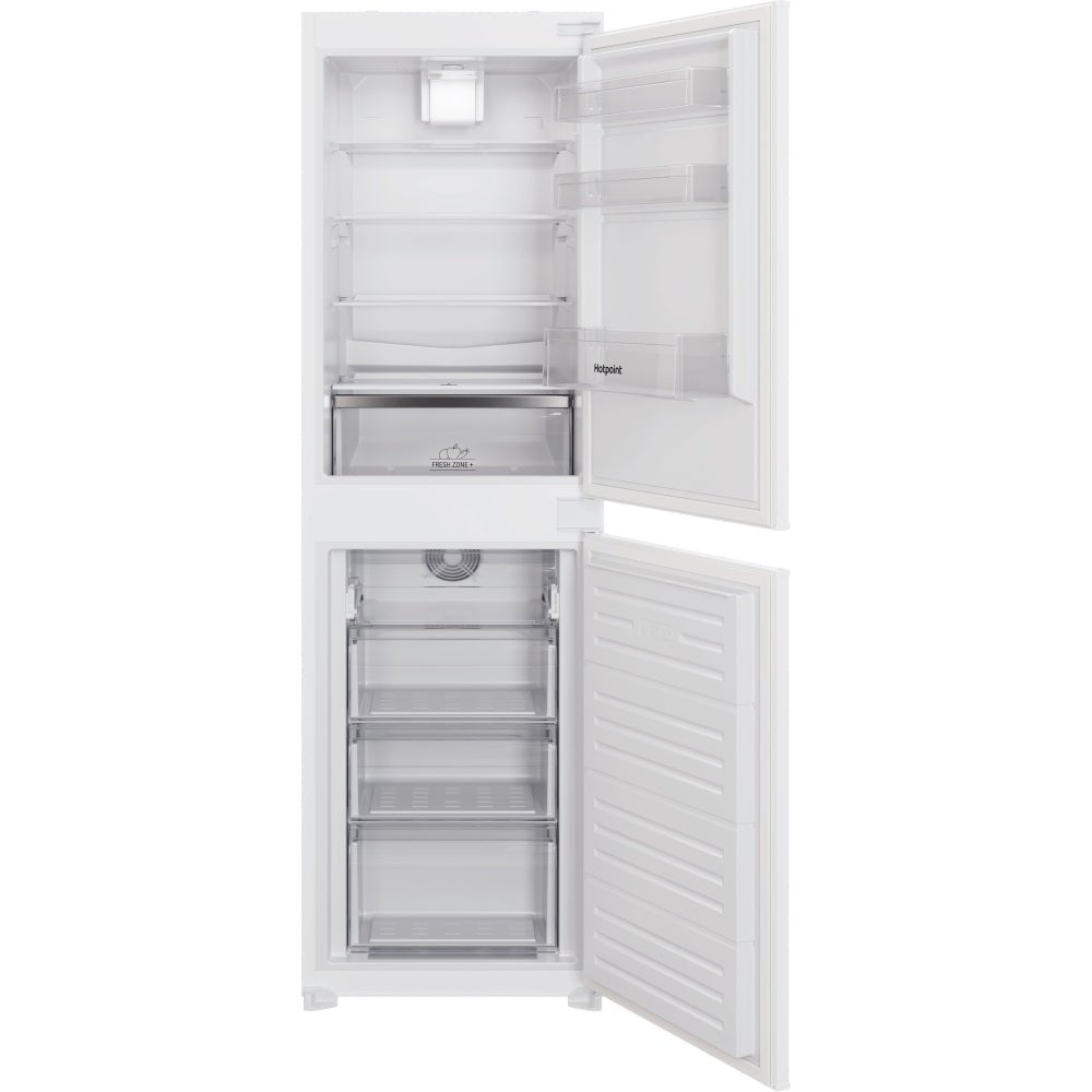 Hotpoint HBC185050F2 Frost Free Integrated Fridge Freezer, Sliding Hinge, 50/50, White | Atlantic Electrics