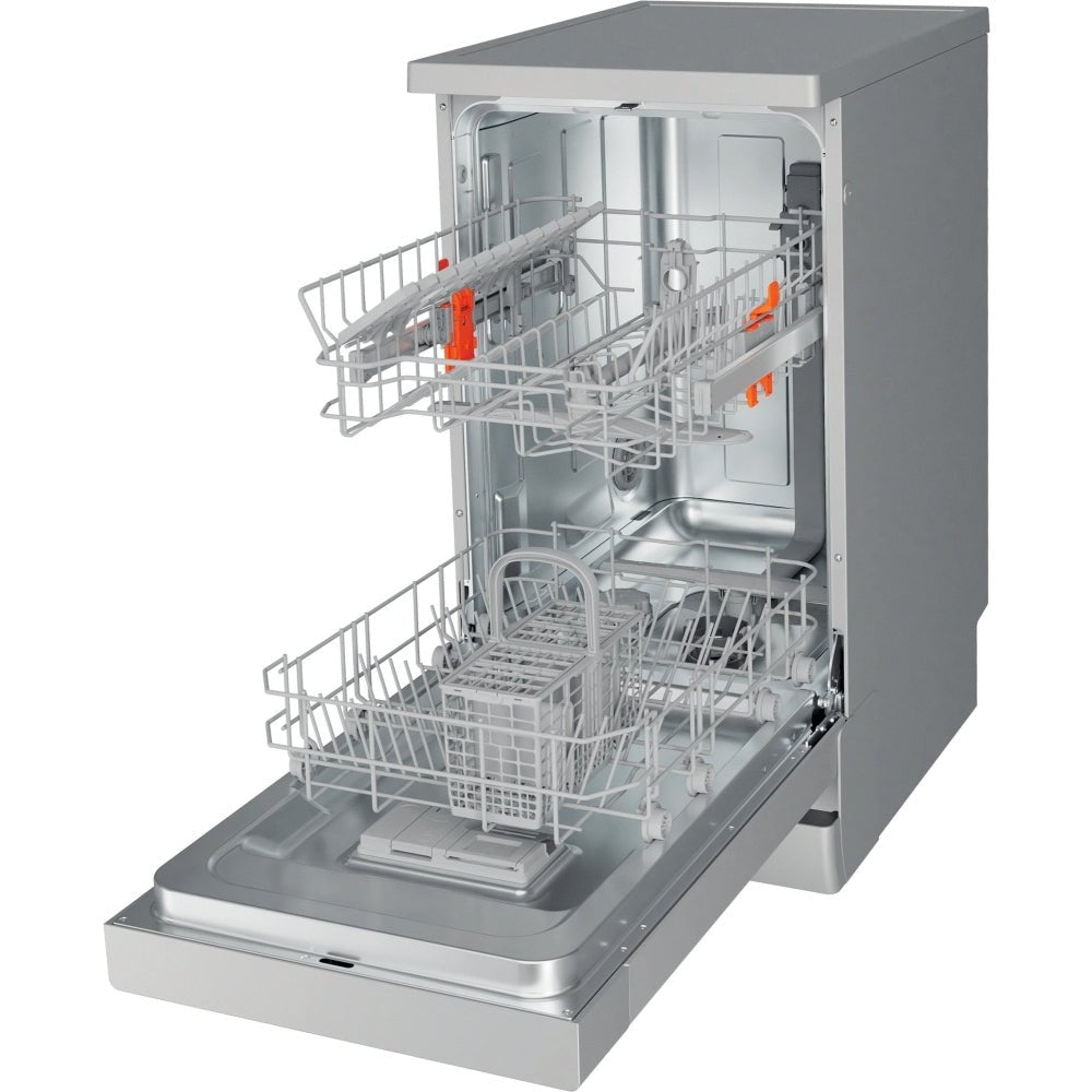 Hotpoint HF9E1B19SUK 45cm 9 place Setting Slimline Dishwasher, Silver | Atlantic Electrics