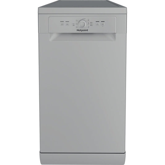 Hotpoint HF9E1B19SUK 45cm 9 place Setting Slimline Dishwasher, Silver | Atlantic Electrics