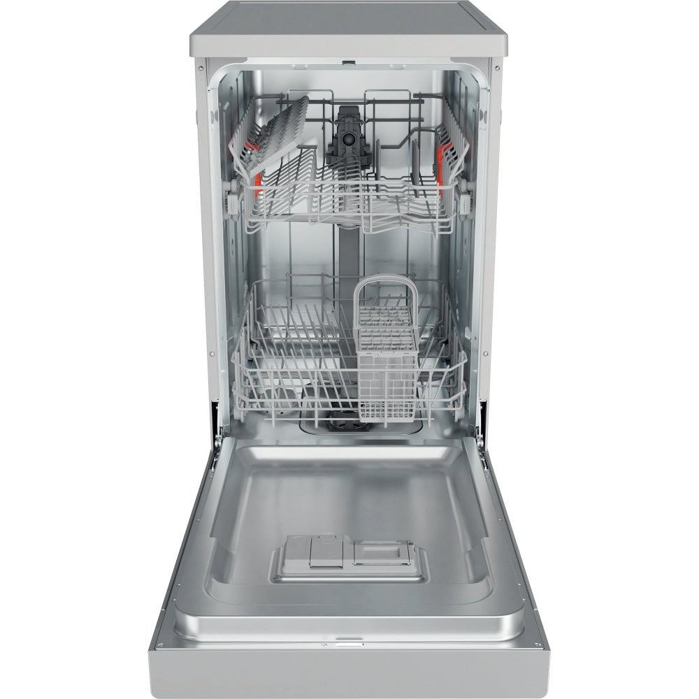 Hotpoint HF9E1B19SUK 45cm 9 place Setting Slimline Dishwasher, Silver | Atlantic Electrics