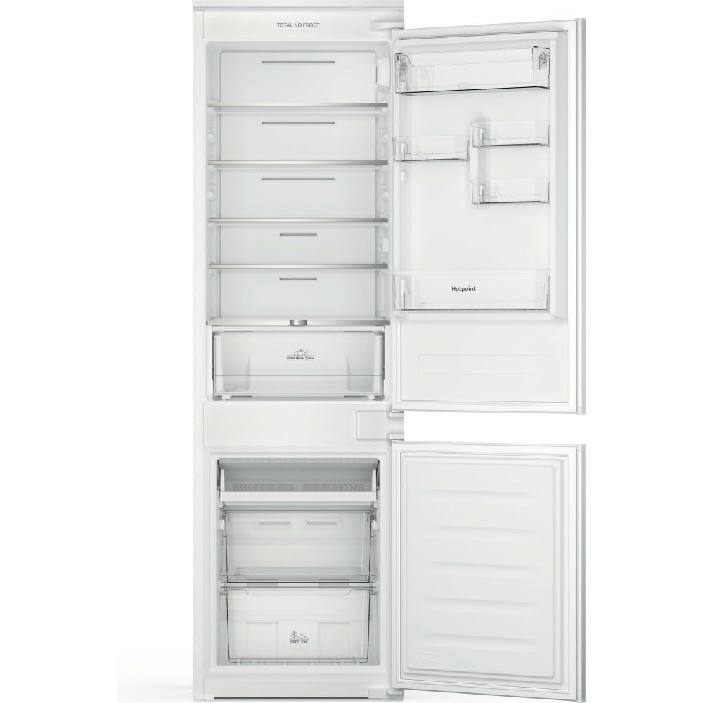 Hotpoint HTC18 T112 UK Total No Frost Integrated Fridge Freezer, Sliding Hinge, 70/30, White | Atlantic Electrics