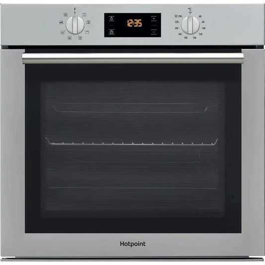 Hotpoint SAEU4544TCIX 59.5cm Built - In Electric Single Oven, Inox Silver | Atlantic Electrics