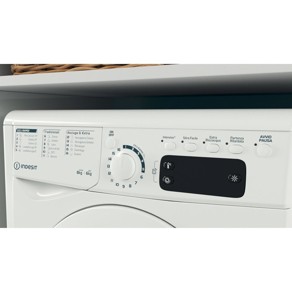 Indesit EWDE861483WUK 8Kg / 6Kg Washer Dryer with 1400 rpm - White | Atlantic Electrics - 42653977116895 