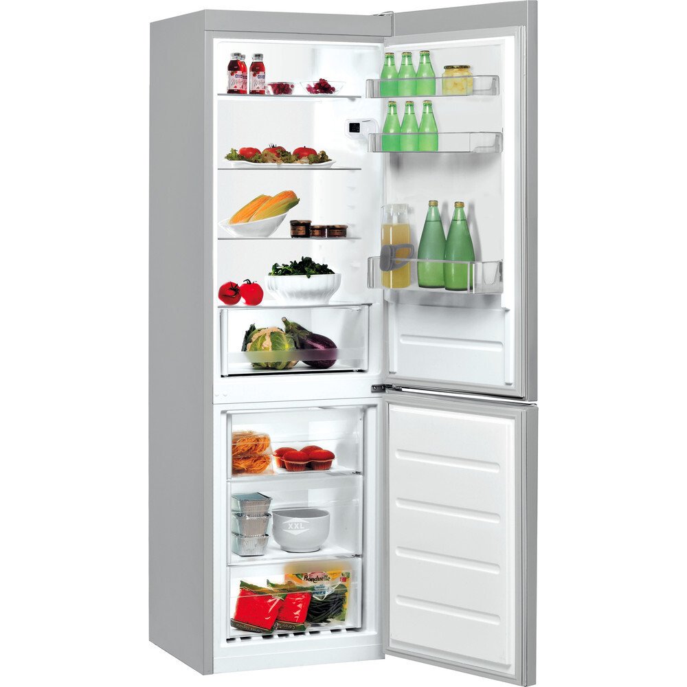 Indesit LI8S2ESUK 70/30 Low Frost Fridge Freezer, Silver | Atlantic Electrics - 42674096210143 