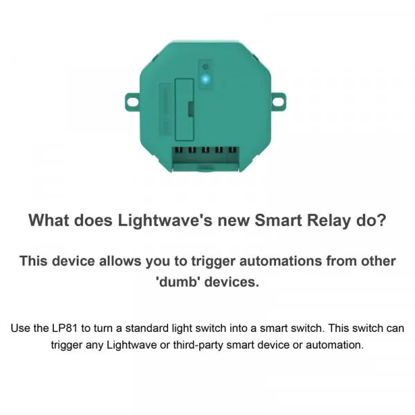 Lightwave-Rf LP81 Smart Relay With Switch Sense Input - 72975194063221 