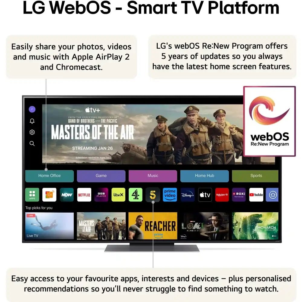 LG 50QNED87T6B (2024) QNED HDR 4K Ultra HD Smart TV, 50 inch with Freeview Play/Freesat HD, Essence Graphite | Atlantic Electrics - 42434532081887 