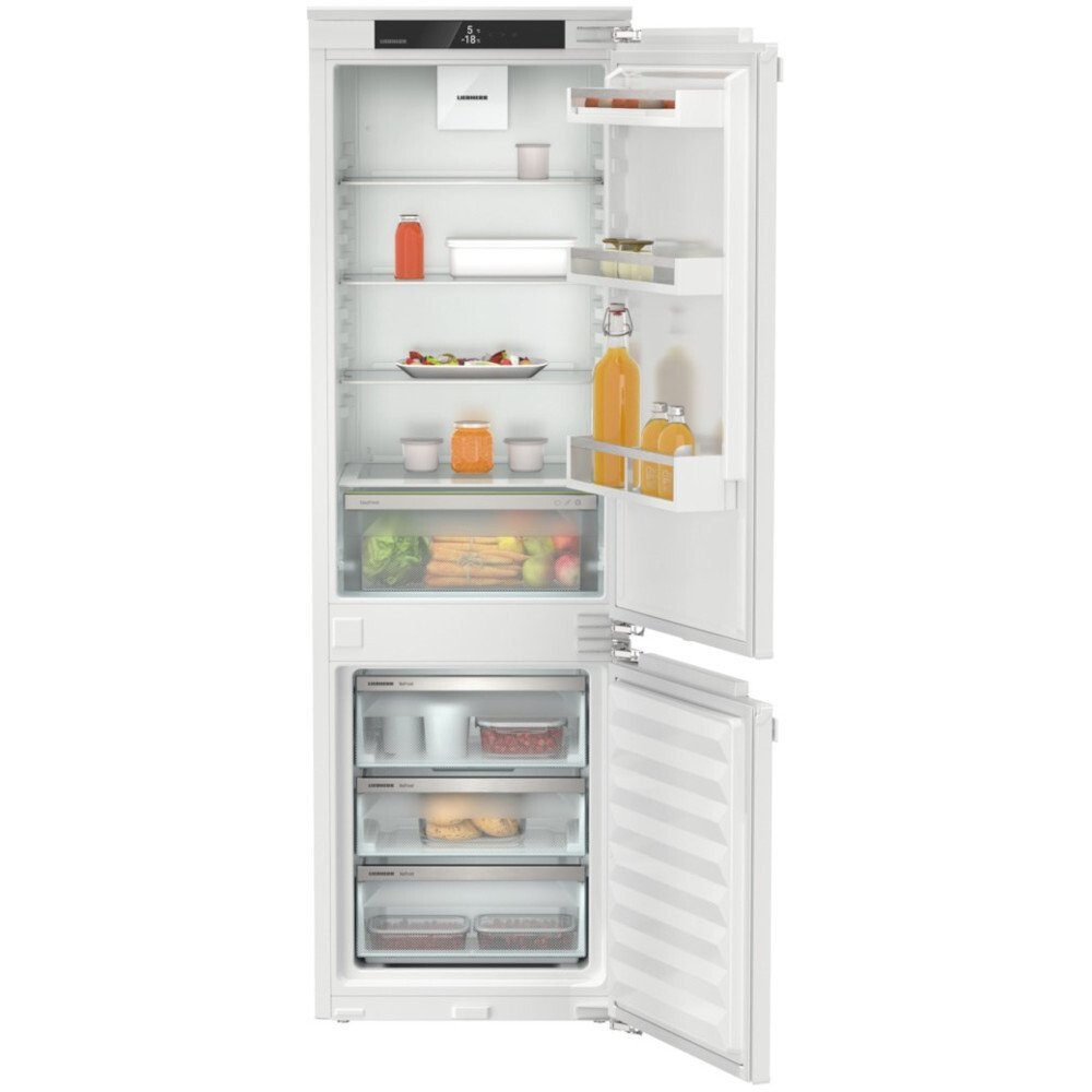 Liebherr ICNe5103 No Frost Integrated Fridge Freezer, Fixed Hinge, 70/30, Stainless Steel, E Rated | Atlantic Electrics