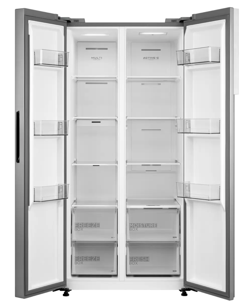 Midea MDRS619FIE46 460 Litre Frost Free American Style Fridge Freezer, Stainless Steel | Atlantic Electrics - 42880443351263 