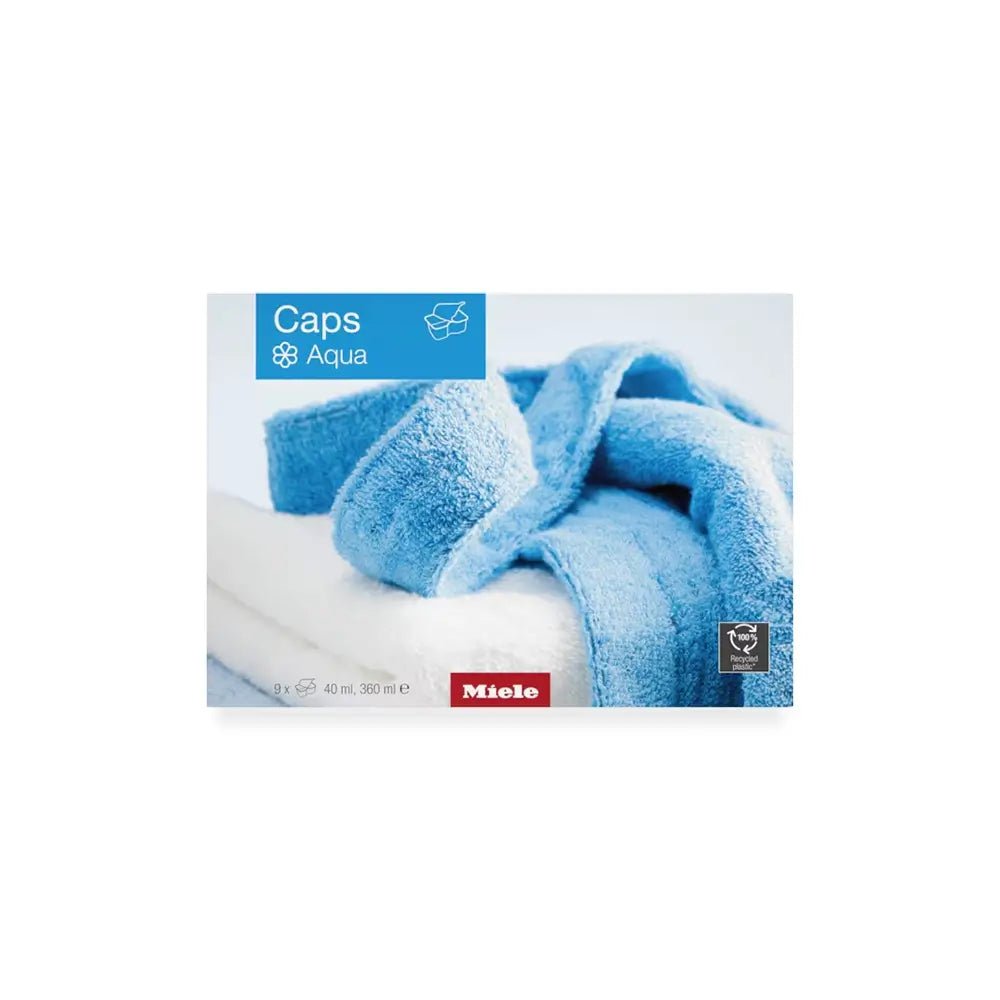 Miele 11486030 WACSOA0902L 9-Pack Aqua Caps Fabric Conditioner for all Miele Washing Machines | Atlantic Electrics - 41831314948319 